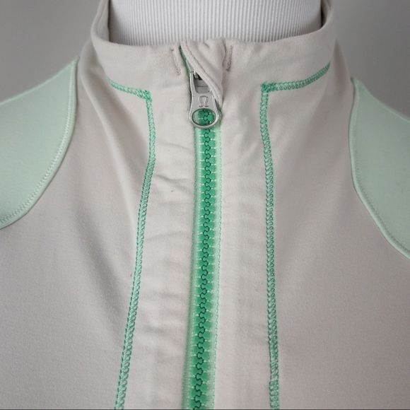 Lululemon Athletica Mint Green and White zippered vest. - Picture 3 of 9